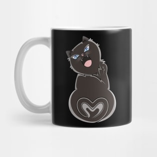 Black Cat Meowing Love Mug